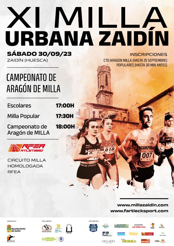 Imagen La XI Milla Urbana de Zaidín, Campeonato Absoluto de Aragón se celebrará el próximo 30 de septiembre