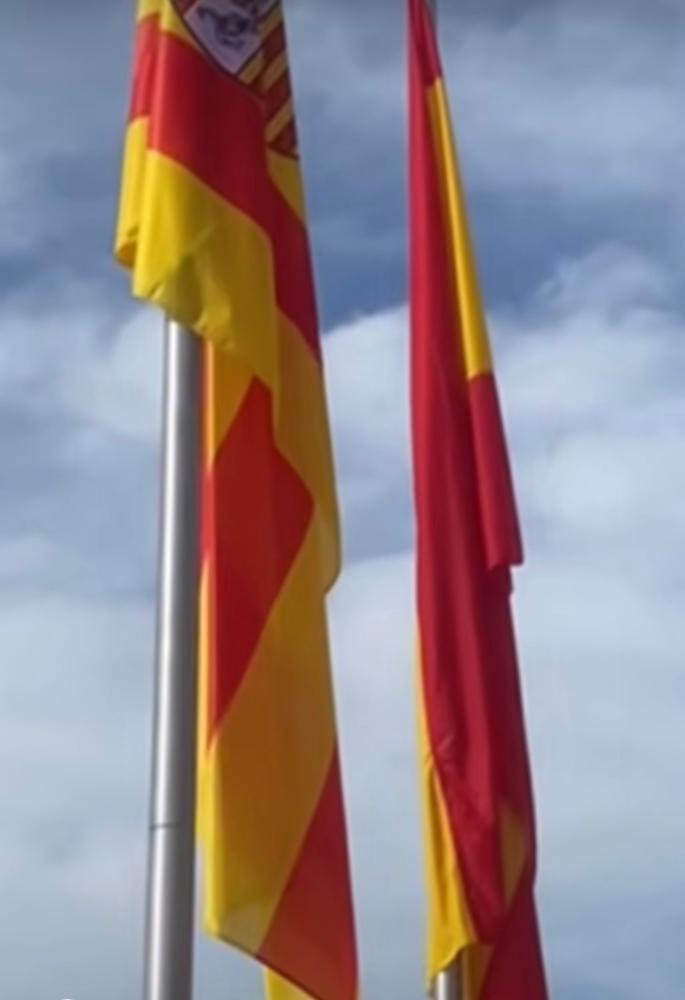 Imagen España y Aragón ondean en Zaidín