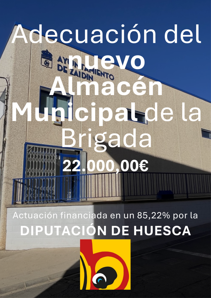 Imagen Subvención nominativa de 22.000€ de la DPH para la adecuación del almacén municipal de Zaidín