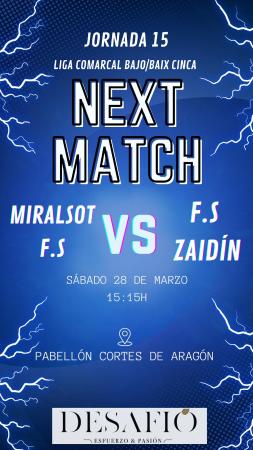 Imagen Liga Comarcal fútbol sala Bajo Cinca: Miralsot F.S Vs. F.S Zaidín