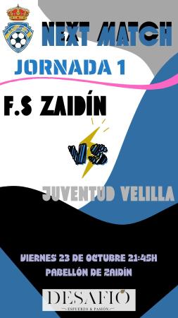 Imagen Liga Comarcal Bajo Cinca fútbol sala 2026: FS Zaidín Vs. Juventud Velilla