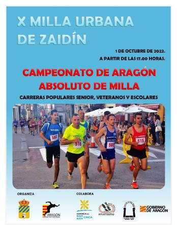 Imagen X Milla de Zaidín. Campeonato de Aragón absoluto de Milla urbana.